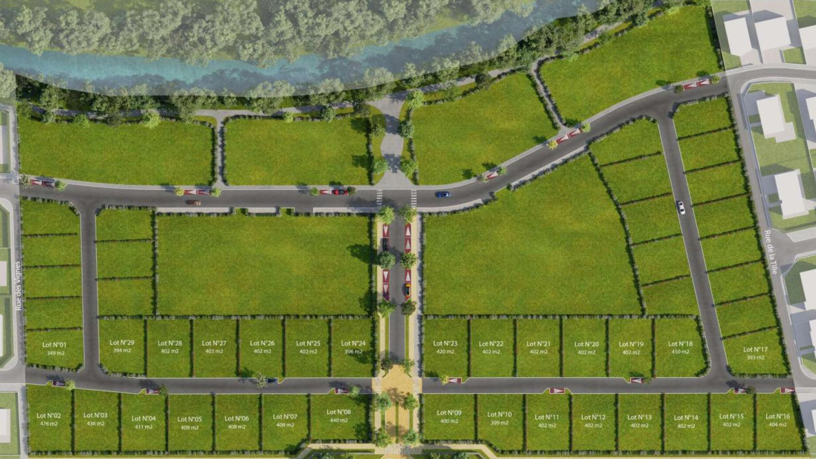 Terrain constructible de 409m2 à Arc-sur-Tille