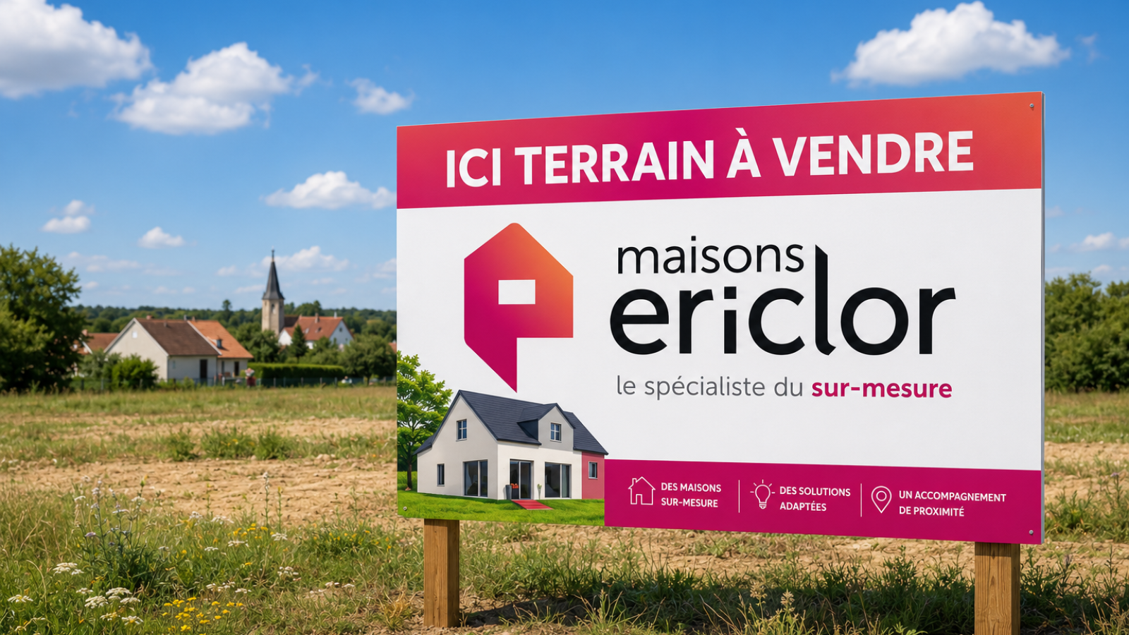 Terrain constructible de 470m2 à Ormes