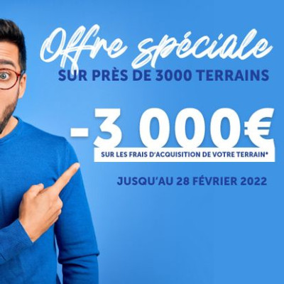 Offre spéciale : Primeâ vous offre jusqu’à 3.000€ sur l’achat de votre terrain !